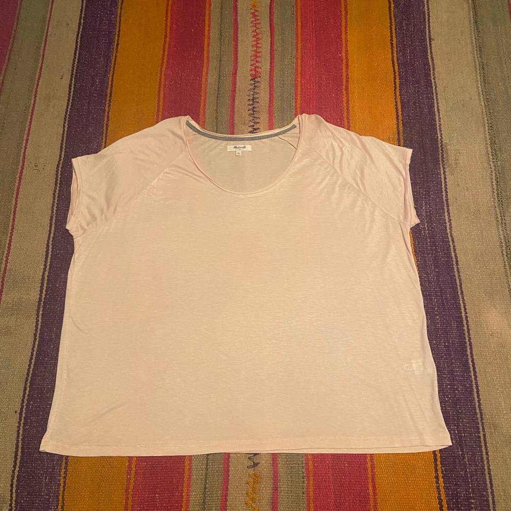 Madewell Pale Pink Relaxed Fit Top L